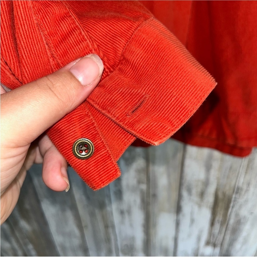 J. Jill Reddish Orange Corduroy Button Down - Picture 4 of 5